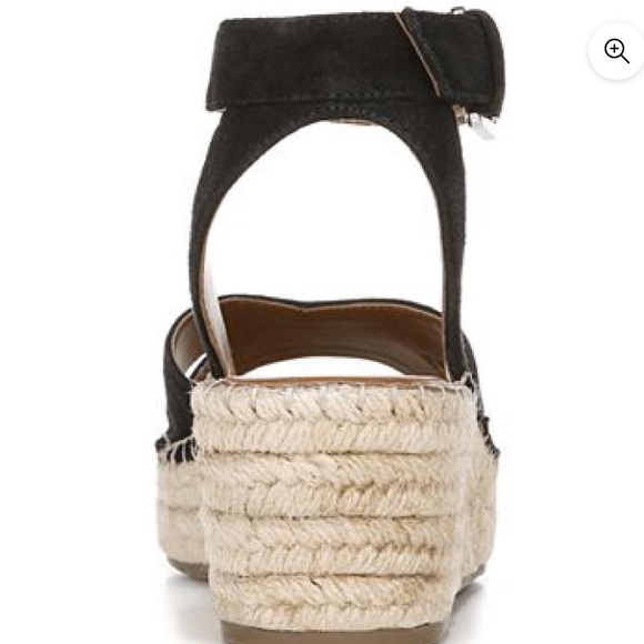 Franco Sarto Black Suede Ankle Strap Wedges - Size 6 - NWOT - Picture 3 of 6